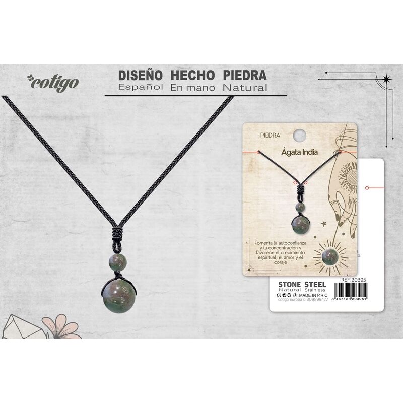 Colgante De Agata India De Bola 14 mm